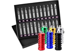 22pcs Tattoo Stainless Steel Tip Set Kit Round/Flat/Diamond RT FT DT Tube + 6 Grips