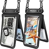 Niveaya Double Space Waterproof Phone Pouch (2-Pack) - IPX8 Phone Case Dry Bag for Beach, Kayak, Cruise Travel Essentials - Compatible with iPhone 17/16/15/14 Pro Max Galaxy S25/S24 Ultra (up to 8.3")