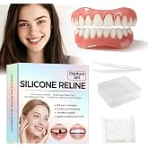 Moldable Dentures Reusable Upper &amp; Lower Smile | Upper and Lower Denture Set for Men and Women, Lets You Show Off a Confident Smile.