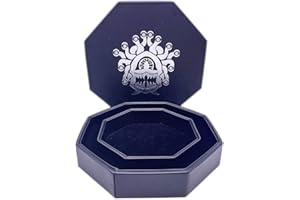 Silver Eye Tyrant - D&D Dice Tray of Holding by Norse Foundry, 8” Octagon Shape Dice Rolling Tray for Dice Games Like RPG and DND, Dice Box Storage, Removable Top Lid – Soft Padded Inner Lining