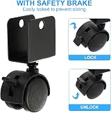 PATIKIL 4 Pack 1" Swivel Caster Wheel w/ Brake 7/9" U Bracket 33 Lbs Total view 4