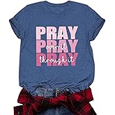 Pray Christian Shirts for Women Short Sleeve Graphic Tees Cute T Shirts