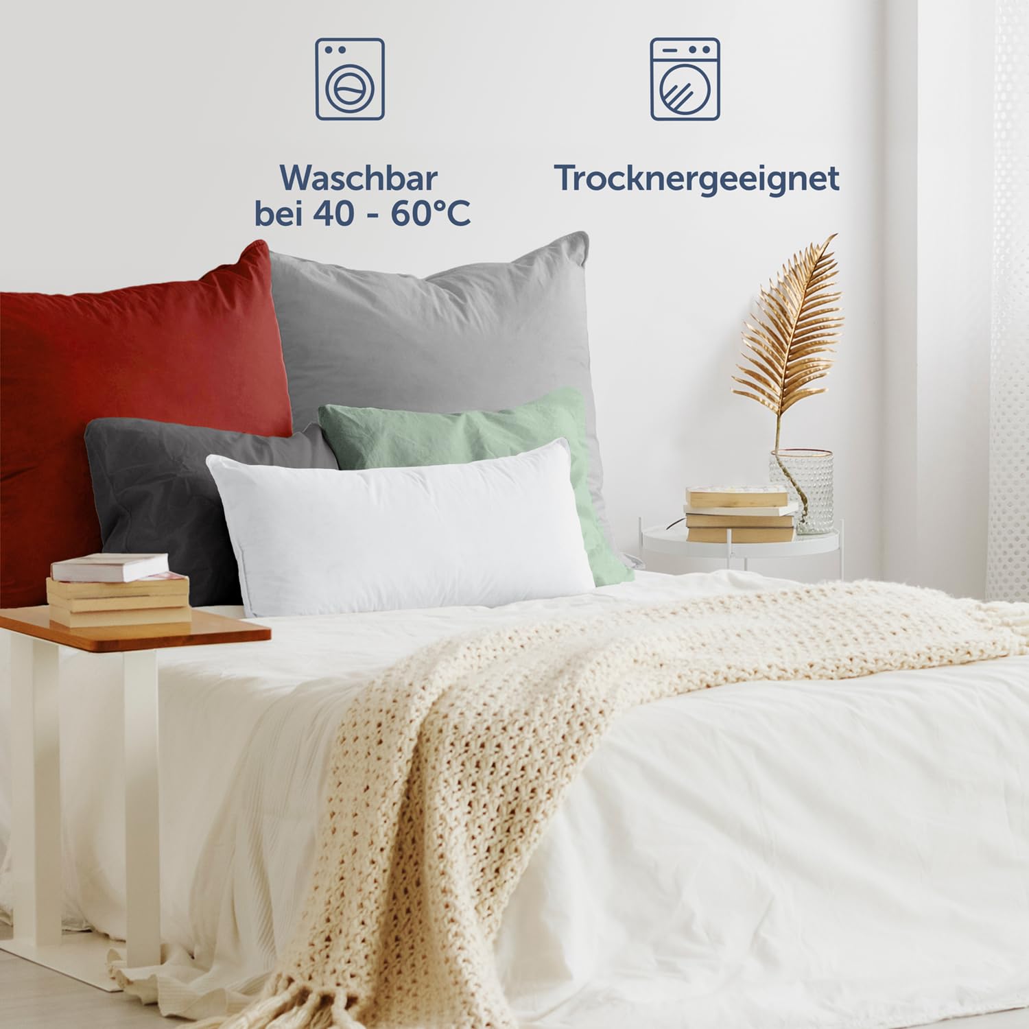 Blumtal Kissenbezug 40 x 60, 2 Stück - Oeko-TEX zert. Kissenbezüge 100% Mikrofaser in extra weich & waschmaschinenfest - Bezug Kissen 40x60 Sommergrün 7