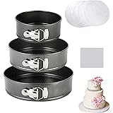 vplus Springform Pan Set,3 Pieces Nonstick Bakeware Set Cake Pan Set with 50 Pcs Parchment Paper Liners