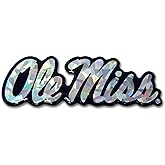 Elektroplate Officially Licensed Ole Miss Silver Reflective Decal | Premium 3D Doming All Weather Sticker for Car, Water Bottle, Laptop, Tablet, Window, Cooler, Bumper, Phone | Made in The USA
