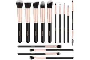 DAXSTAR Makeup Brushes, Makeup Kit 14PCS, Make up Brushes Set Black for Makeup