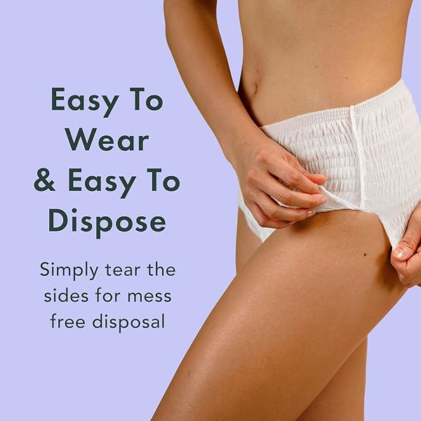 RAEL DISPOSABLE UNDERWEAR FOR WOMEN, ORGANIC COTTON COVER – INCONTINENCE PADS, POSTPARTUM ESSENTIALS, DISPOSABLE UNDERWEAR, UNSCENTED, MAXIMUM COVERAGE (SIZE S-M, 10 COUNT)