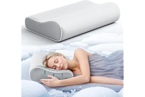 Forcanby Contoured Pillow for Neck Support - Memory Foam Pillow for Sleeping, Orthopedic Pillow for Neck and Shoulder Pain, Cervical Neck Pillow for Side, Back & Stomach Sleepers