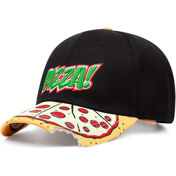 BAIMORE Unisex Funny Pizza Embroidered Trucker Hat Snapback Hip