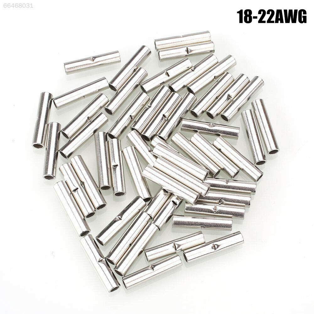 100 Pack 12-10 AWG Seamless Non Insulated Butt Connector Terminals - View #11