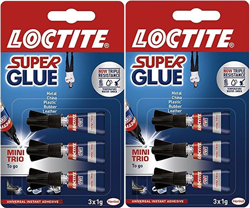 Loctite 1623820 SuperGlue Mini Trio 1 g Pack of 3 Transparent Waterproof