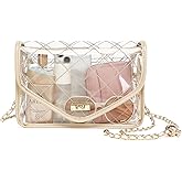 YGR Clear Bag for Stadium Events Clear Purse for Women Quilted PVC Clear Crossbody Bag Stadium Approved for Concerts