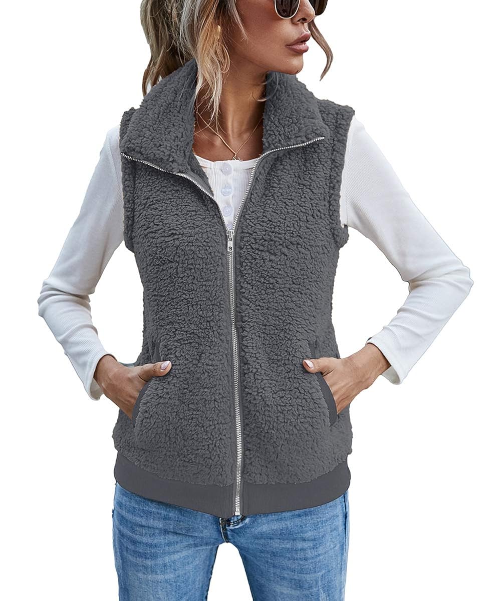 Buy Women's Fleece Vest, Polar Soft Sleeveless Casual Travel Zip Up