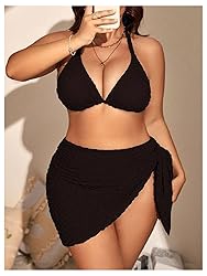 MakeMeChic Women's Plus Size 3 Piece Bikini Sets