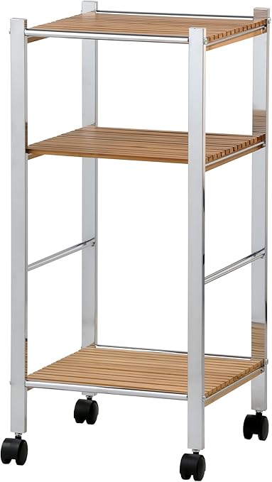 Zeller 18608 Bad Rollwagen Bamboo Chrom 34 5 X 33 X 75 5 Amazon De Kuche Haushalt