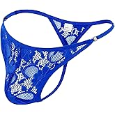 JOCKLAND Mens Lace Thong Sexy Low Rise T-back G-string with Adjustable Stretch Waistband Comfortable Men's Thong Underwear