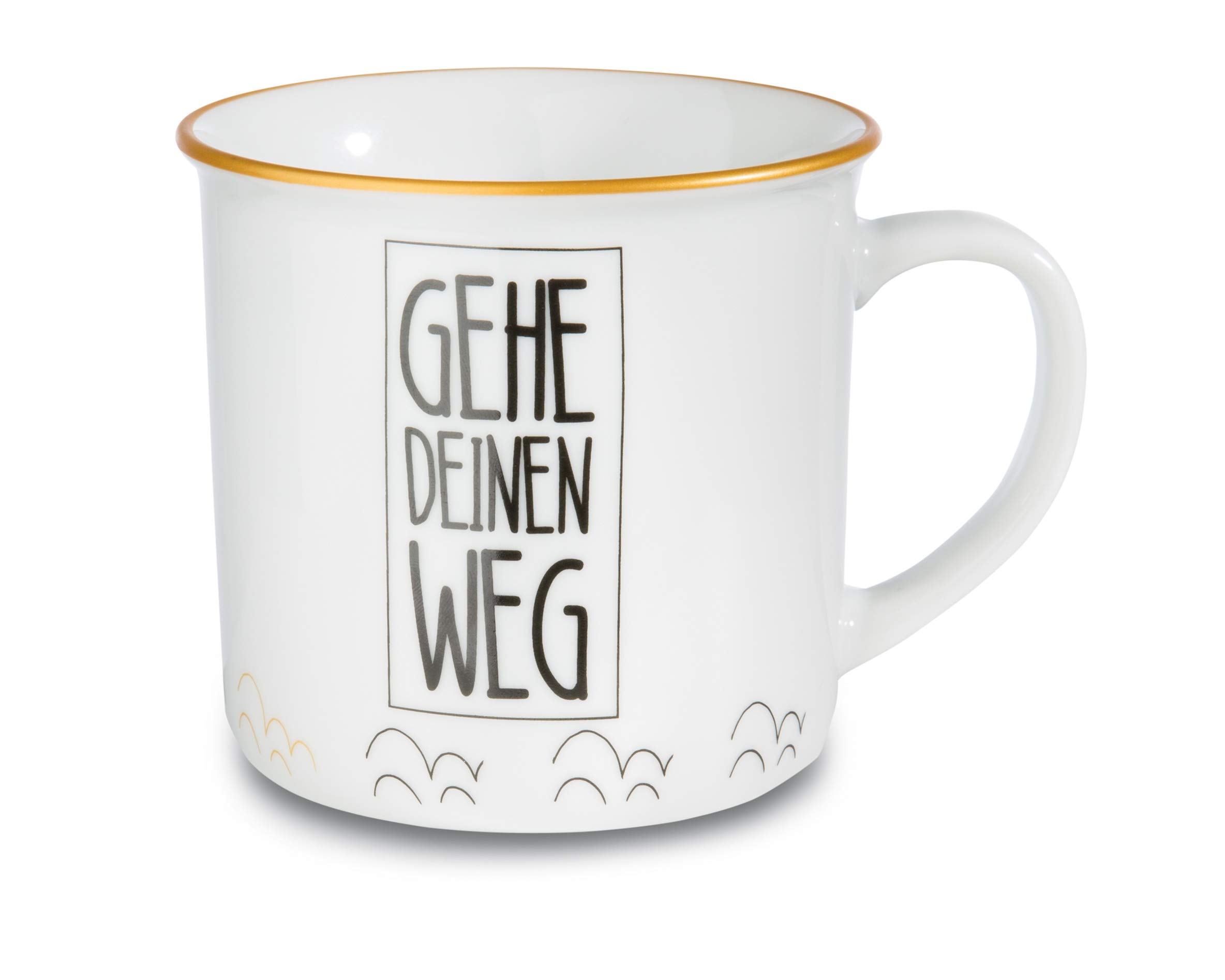 NICI 45013 Mug with German Text "Gehe Deinen Weg" Porcelain 400 ml