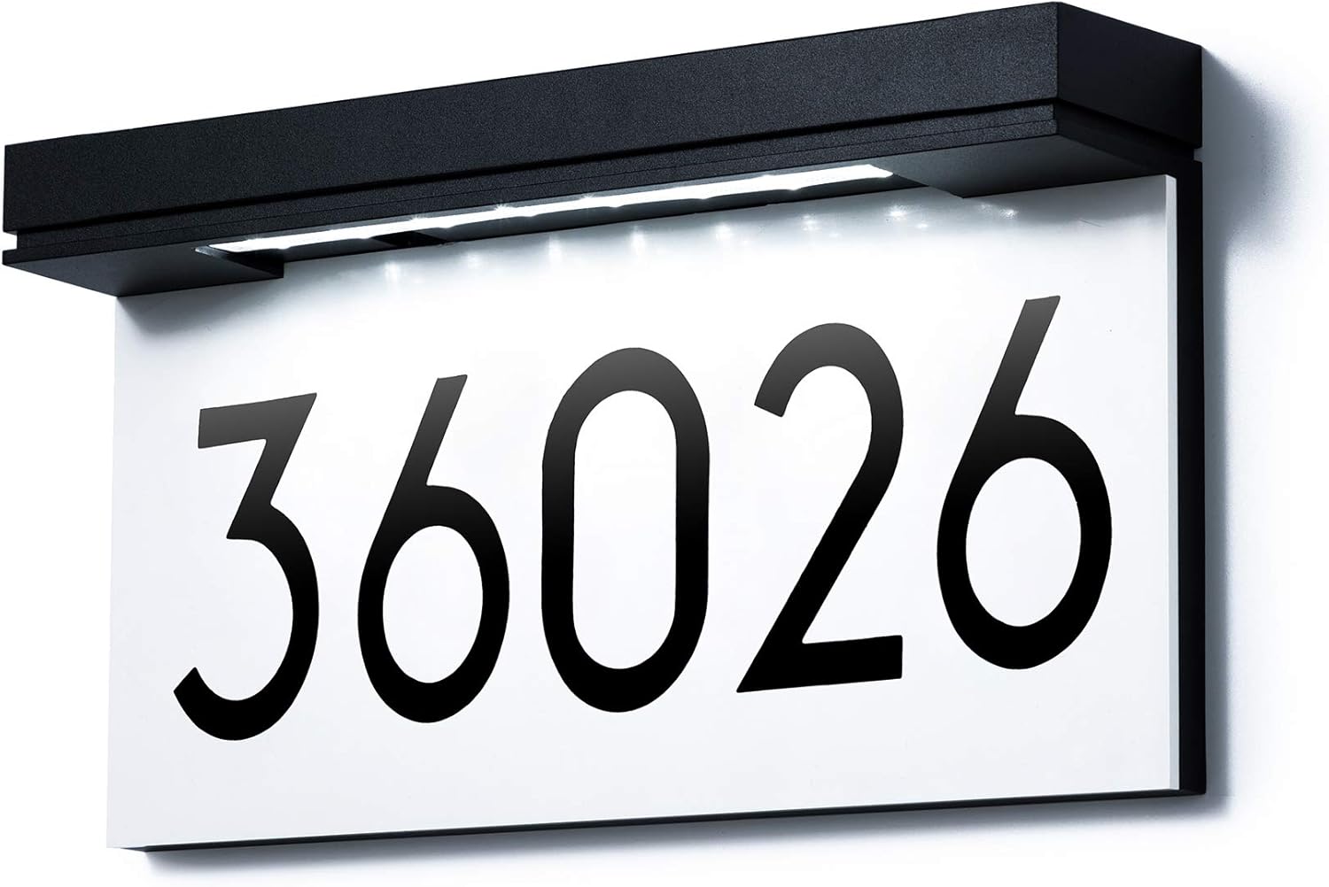 Plaques & Wall Art - House Numbers Solar Powered, Address Plaques for House, LED Illuminated Waterproof Outside Address Sign 6000K Daylight White LED