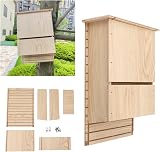 HERCHR Bat House Outdoor Wooden Shelter Nesting Box Easy Hang 11x7.5x3.3in view 8