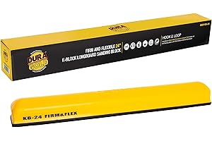 Dura-Gold Pro Series 24" K-Block Sander Firm & Flex XL Longboard Hand Sanding Block Pad with Hook & Loop Backing and PSA Sandpaper Conversion Adapter Pad, Automotive Marine Paint Prep Sand Woodworking