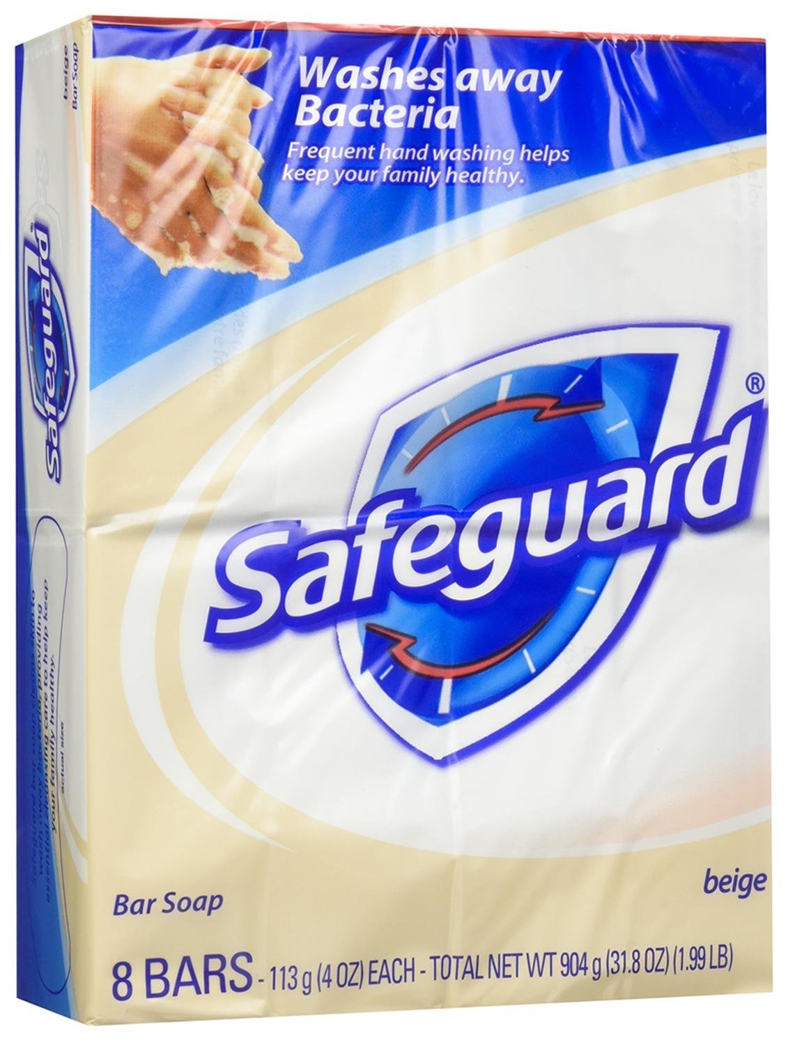 Safeguard Antibacterial Beige Bar Soap, 4 Ounce 8 Bars