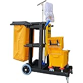 Simpli-Magic 79191 Janitorial Cart, Commercial, Black