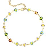 MTMY Gold Anklets for Women 14K Gold Plated Tiny Bead Anklet Colorful Tassel Foot Chain Dainty Adjustable Cute Summer Beach Boho Anklets Jewelry Gift