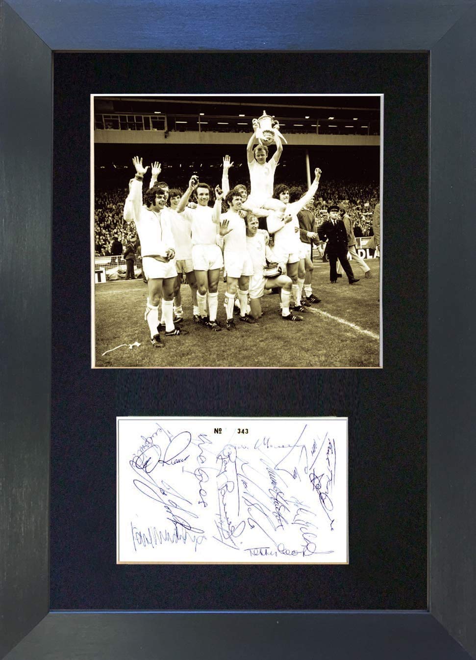 LEEDS UTD 1972 Signed Autograph Mounted Photo Reproduction PRINT A4 Rare Perfect Birthday (297 x 210mm) #441 (Black Frame)
