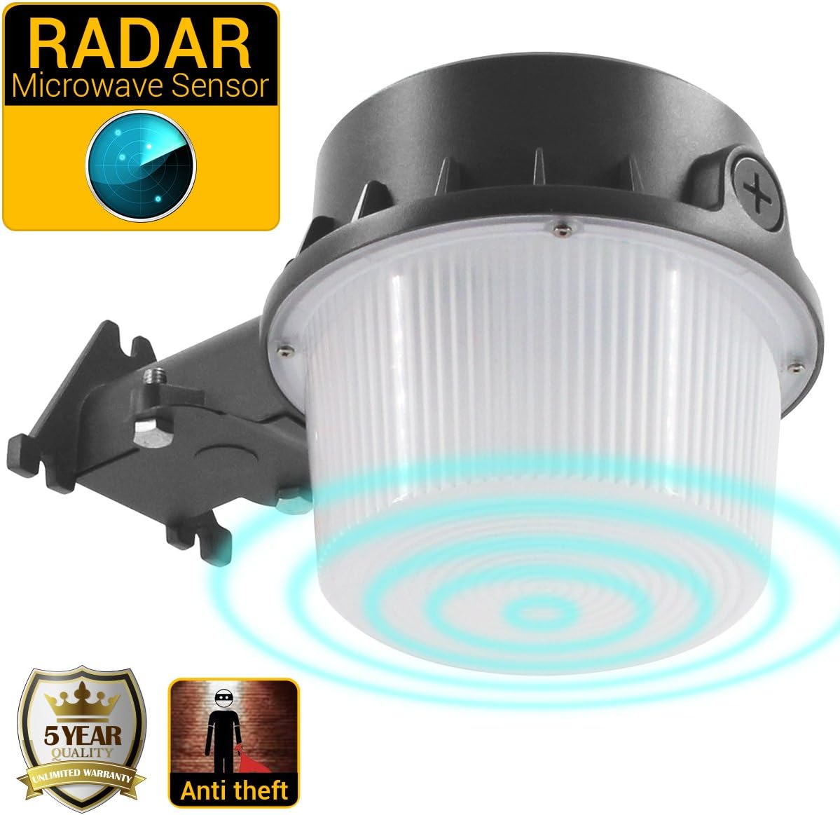 Outdoor Security Light, Microwave Radar Motion Sensor, 35W Yard Light for Area Lighting, 5000K Barn Light, 3700lm Floodlight ETL/cETL Approved