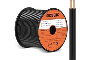 GOSDENG 12/2 Low Voltage Landscape Wire 250FT Outdoor Landscape Lighting Cable 12 Gauge 2 Conductors Low Voltage Wire for Landscaping Lights,Copper Clad Aluminum Direct Burial