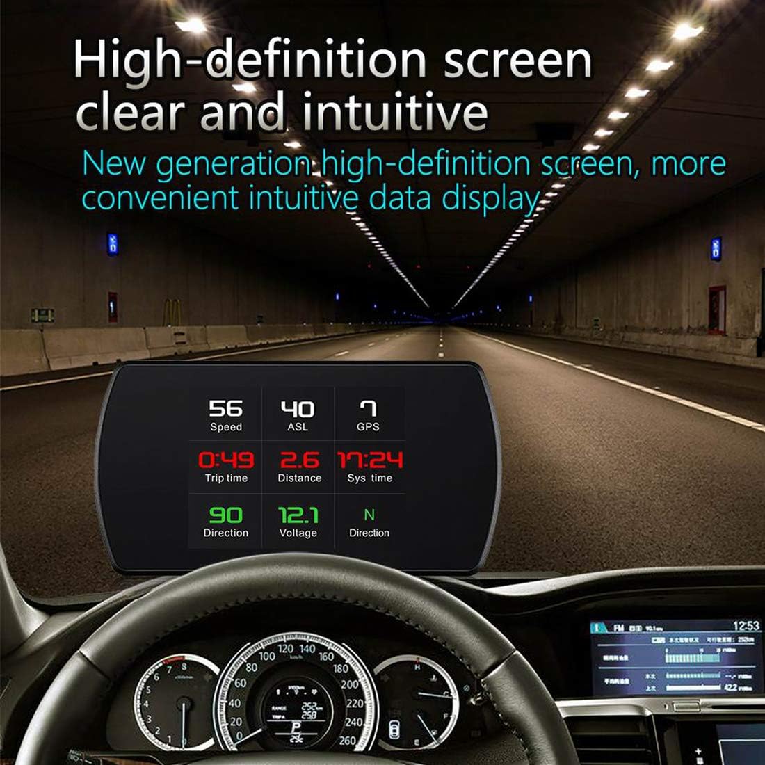 VIGORFLYRUN PARTS LTD T800 Car GPS Speedometer Head Up Display Smart Trip Computer Car HUD Display GPS Satellites Speed Work for All Vehicles - Image 4