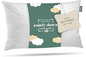 ComfyDown Decorative Throw Pillow Insert, Down and Feather Fill, 100% Cotton Cover, 233 Thread Count - Made in USA (14 X 22)