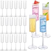 eventpartener 16 Pack Acrylic Champagne Flutes, Unbreakable 5Oz Stem Champagne Glasses, Origami Style Bulk pack Plastic Disposable Shatterproof Toasting Glasses, Ideal for Wedding, Party