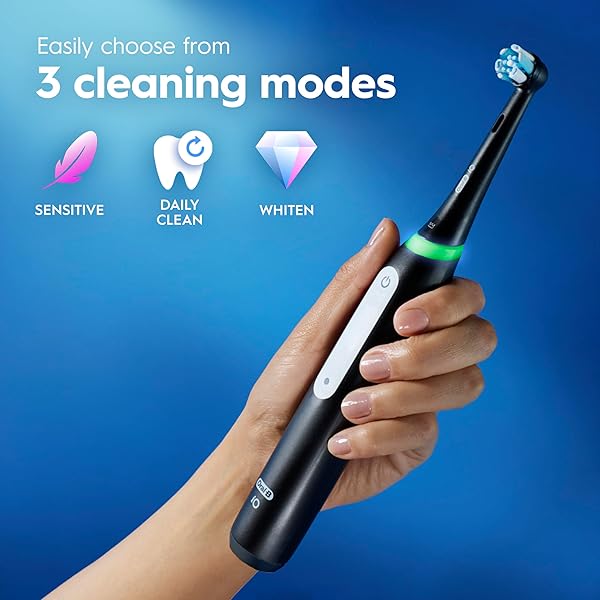 ORAL-B IO DEEP CLEAN RECHARGEABLE ELECTRIC TOOTHBRUSH, BLACK, IO SERIES 3 LIMITED, 2 BRUSH HEADS, TRAVEL CASE, PRESSURE SENSOR, 3 CLEANING SETTINGS