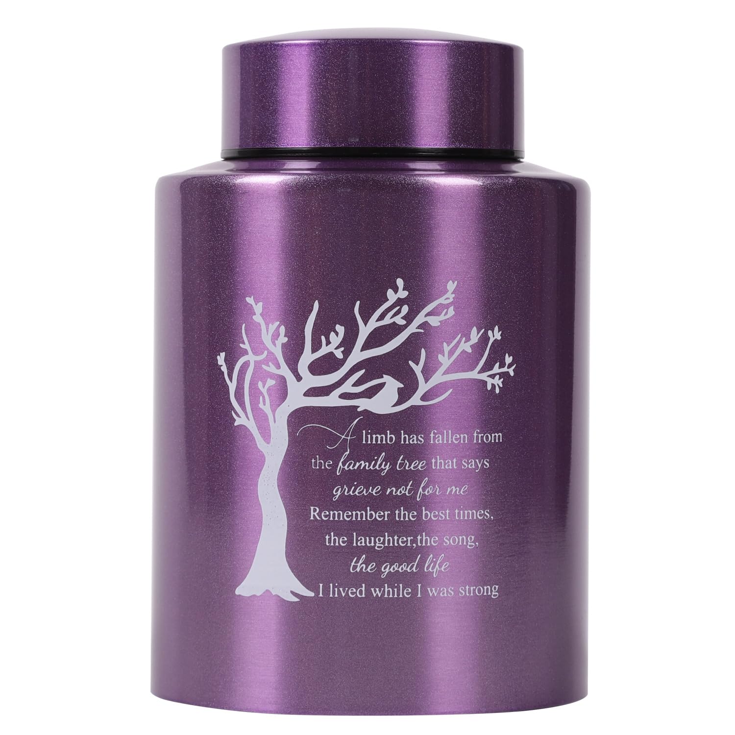 Tree of Life Medium Urns for Human Ashes, Angel Wings Small Keepsake Urns (Purple)