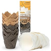 Katbite Tulip Cupcake Liners 200PCS, Muffin Baking Cupcake Liners Holders, Baking Cups, Cupcake Wrapper for Party…