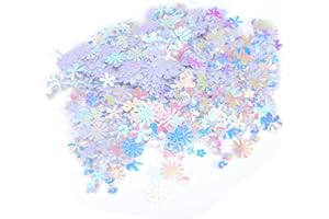 Yinhing Confetti Flower Shaped Glitter Sequins Spangles for Party And Wedding Decorations Colorful White Sprinkles for Celebr