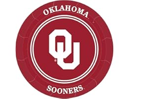 Westrick Oklahoma Sooners 9" Paper Plates, Officially Licensed, Plates with University Logo, Party Supplies for Graduation, 8 Pack