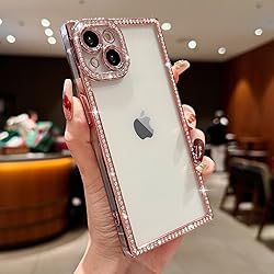 ROSEHUI Clear Glitter Phone Case for iPhone