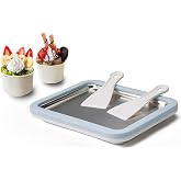 JoyMech Ice Cream Roll Maker Rolled Ice Cream Machine, Sweet Spot Pan, Instant Cold Plate, Ideal for Making Rolled Ice Cream Soft Serve Slushies Frozen Yogurt Sorbet and Gelato (Sky Blue)