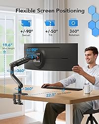 HUANUO Heavy Duty Monitor Arm for Ultrawide Screens