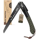 CPAI 11in Folding Pruning Saw, Heavy Duty SK5 Hand Saw, Triple-Ground Teeth | Firm blade connection at multiple lock angles. Hardened teeth and non-slip grip for steady pruning, yard work, and camping.