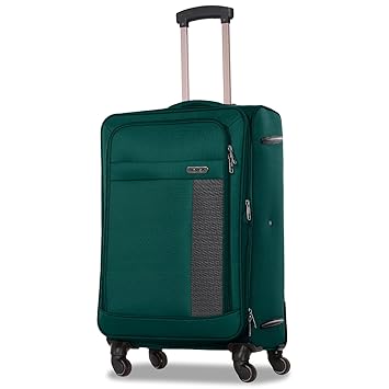 Novex Chicago Polyester 55 Cms Green Soft Spinner Trolley Luggage
