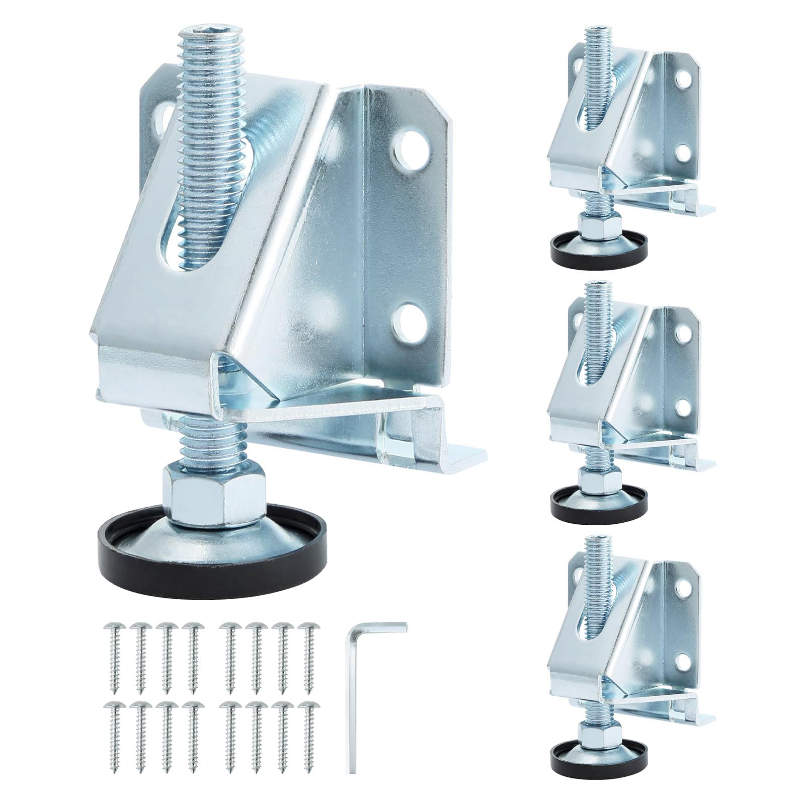 Photo 1 of MAOPINER 4 Pack Heavy Duty Leveler Legs with Lock Nuts,Adjustable Furniture Levelers, Furniture Leg Leveler,Leveling Feet for Furniture,Cabinets,Workbench,Table,Shelving Units