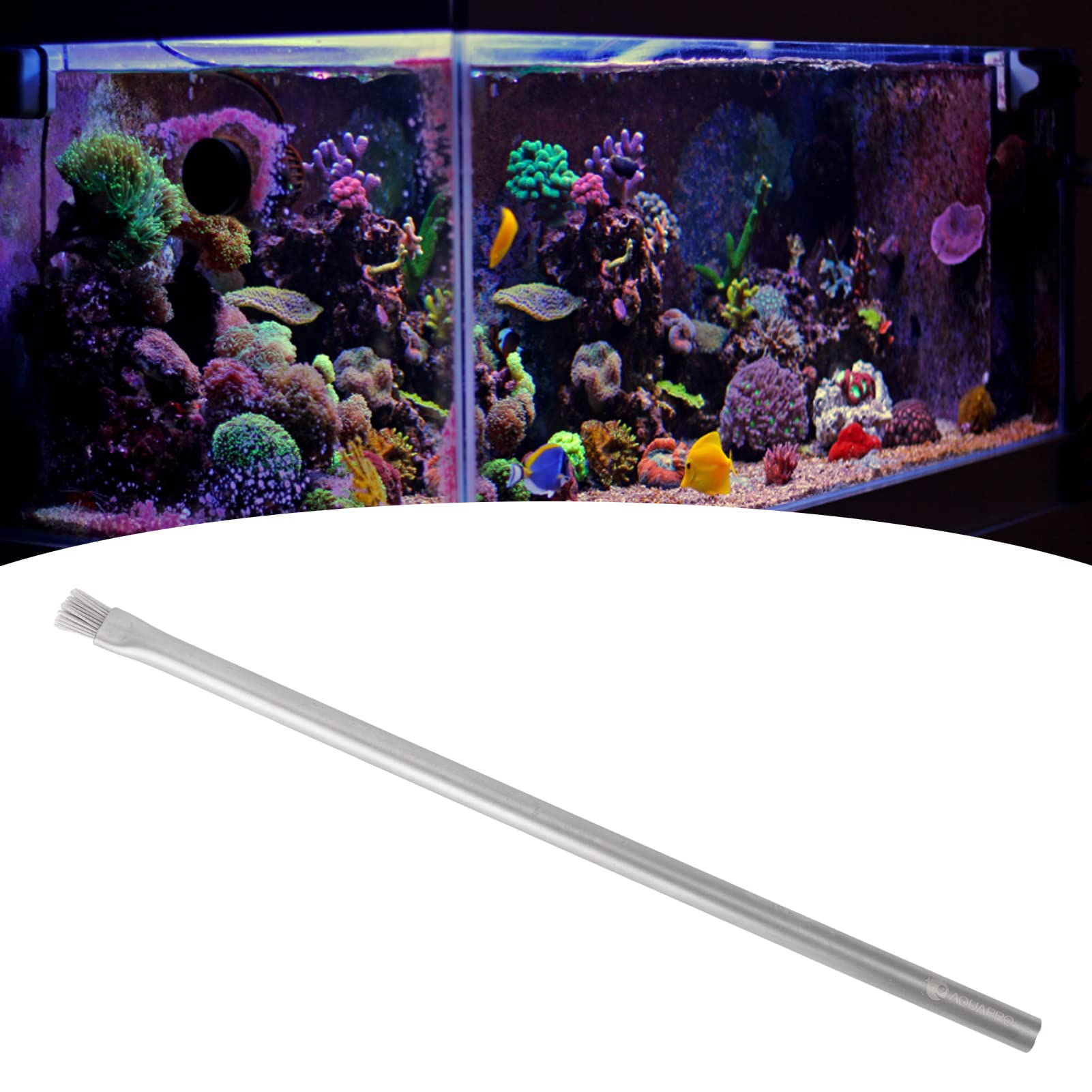 TITA-DONG Wire Bristles Brush, Fish Tank Cleaning Brush Fish Tank Cleaning Tools, Professional Aquarium Brush 304 Stainless Steel for Fish Tank Glass Tank Home Kitchen(Pro 23cm/9.1in)