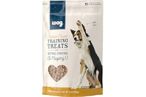 Amazon Brand – Wag Chicken Flavor Training Treats for Dogs, 2 lb. Bag (32 oz)