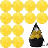 Tebery 12 Pack Dimpled Baseballs, 9-Inch Pitching Machine Baseballs for Hand-Eye Coordination, Hitting and Fielding Practice