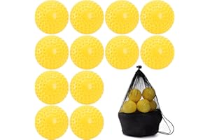 Tebery 12 Pack Dimpled Baseballs, 9-Inch Pitching Machine Baseballs for Hand-Eye Coordination, Hitting and Fielding Practice