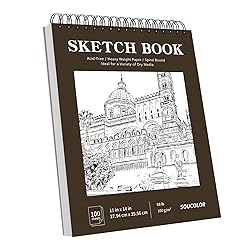 Soucolor 11" x 14" Large Sketchbook, 100 Sheets