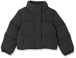 Amazon Essentials Girls' Cropped Full-Zip Puffer